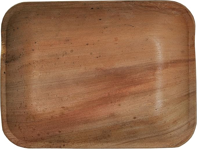 Part Joy 100 pack 6 X 4 inches Rectangle Palm Leaf Dinner Plate Compostable disposable premium heavy duty Eco-Friendly Microwave Refrigeration safe Bamboo like Wedding Events Party