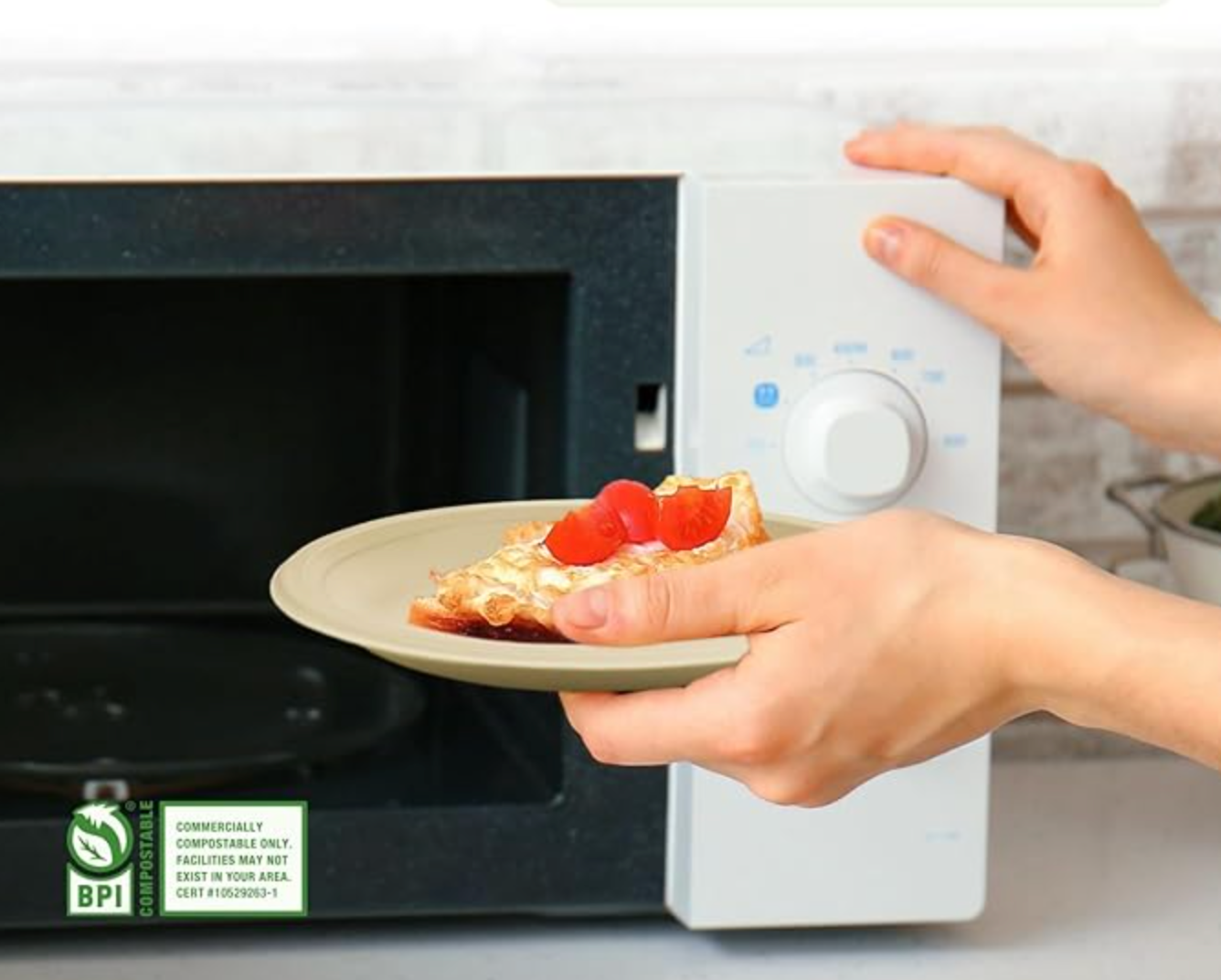 Party Joy 6" Compostable Plates 100 Pack Heavy Duty Compostable Paper Plates, Eco-Friendly Sugarcane Bagasse Plates, Natural Brown, Ideal for Dinners, Events, and Weddings