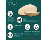 Part Joy Rectangle Palm Leaf Plates 100 Pack Set ( 9 x 6 inches ) - Ecofriendly Disposable Dinnerware - Heavy Duty Biodegradable Party Utensils for Wedding, Camping & More